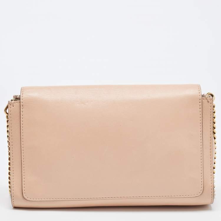 Pre Owned Chloe Peach Leather Elle Shoulder Bag