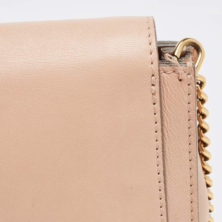 Pre Owned Chloe Peach Leather Elle Shoulder Bag