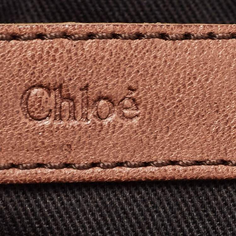 Pre Owned Chloe Brown/Gold Suede and Foil Satchel