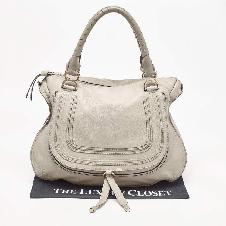 Pre Owned Chloe Grey Leather Large Marcie Shoulder Bag