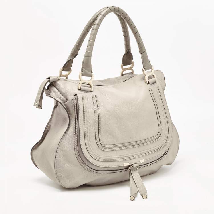 Pre Owned Chloe Grey Leather Large Marcie Shoulder Bag