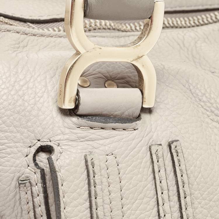 Pre Owned Chloe Grey Leather Large Marcie Shoulder Bag