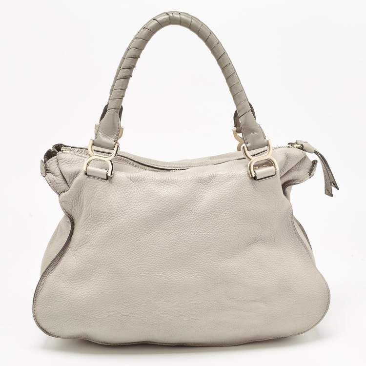 Pre Owned Chloe Grey Leather Large Marcie Shoulder Bag