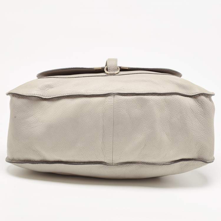 Pre Owned Chloe Grey Leather Large Marcie Shoulder Bag