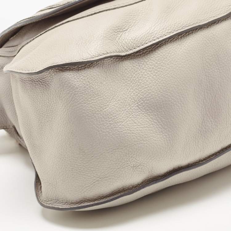Pre Owned Chloe Grey Leather Large Marcie Shoulder Bag
