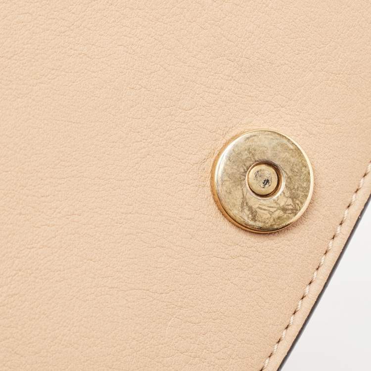 Pre Owned Chloe Beige Leather and Suede Small Nile Bracelet Crossbody Bag