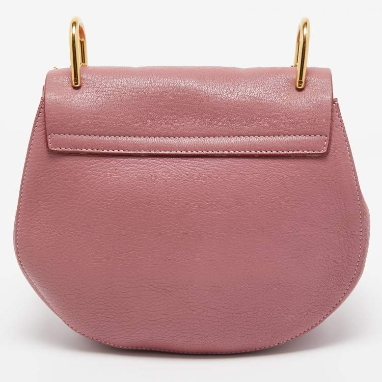 Pre Owned Chloe Old Rose Leather Medium Drew Shoulder Bag