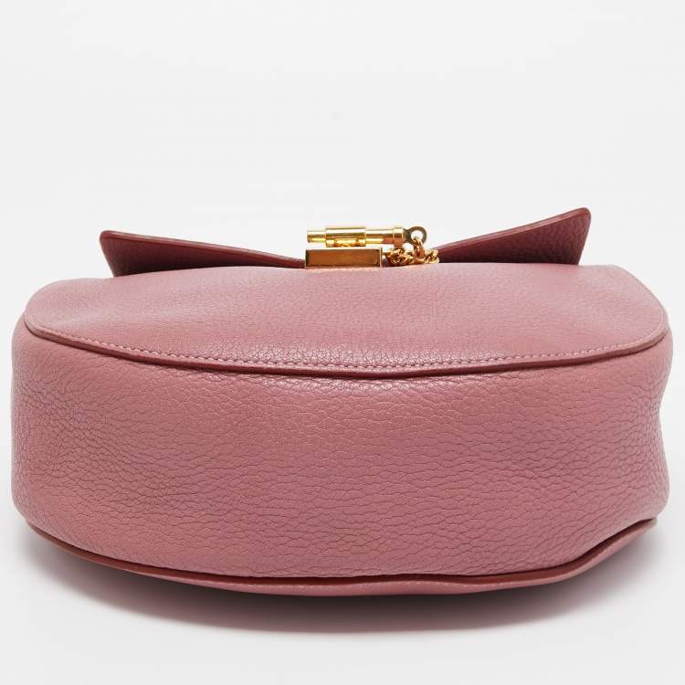 Pre Owned Chloe Old Rose Leather Medium Drew Shoulder Bag