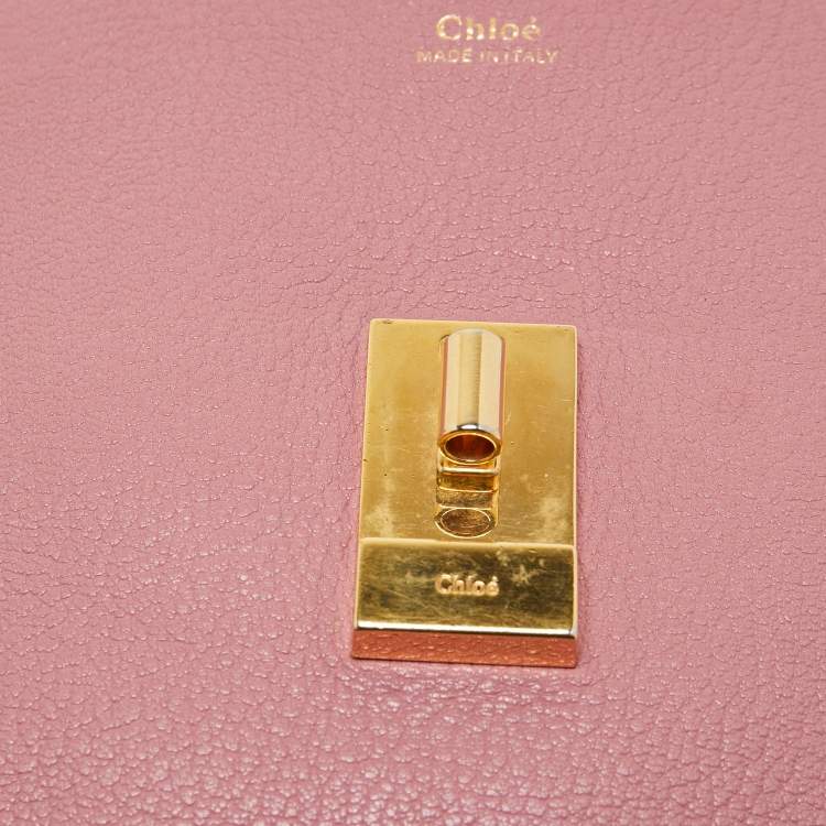 Pre Owned Chloe Old Rose Leather Medium Drew Shoulder Bag