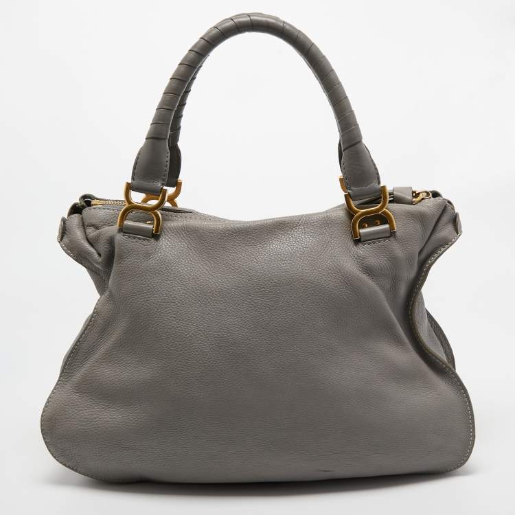 Pre Owned Chloe Grey Leather Large Marcie Shoulder Bag