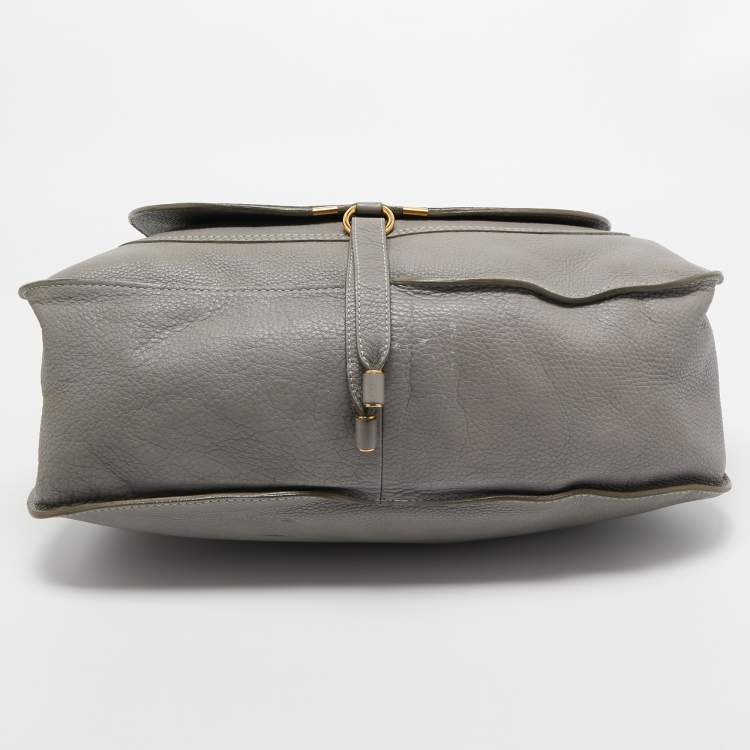 Pre Owned Chloe Grey Leather Large Marcie Shoulder Bag
