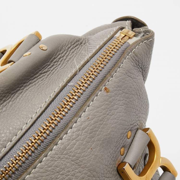 Pre Owned Chloe Grey Leather Large Marcie Shoulder Bag