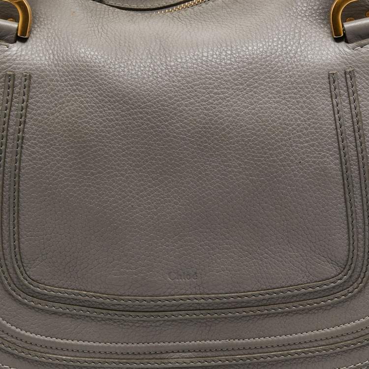 Pre Owned Chloe Grey Leather Large Marcie Shoulder Bag