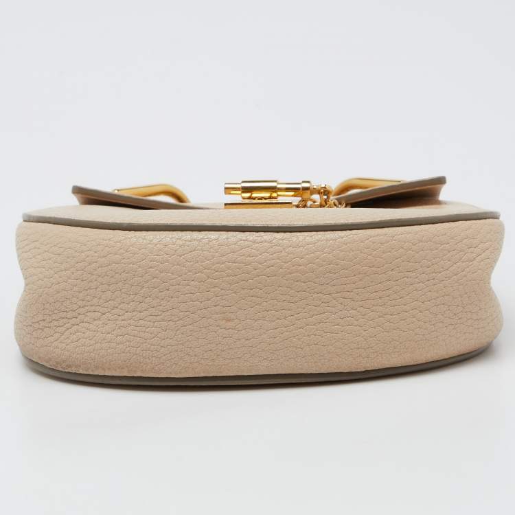 Pre Owned Chloe Cream Leather Small Drew Chain Crossbody Bag