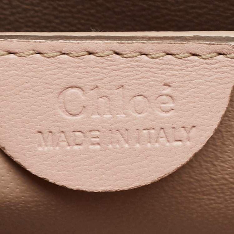 Pre Owned Chloe Light Pink Leather Medium Crystals Embellished Elsie Shoulder Bag