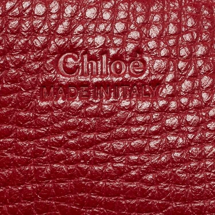 Pre Owned Chloé Red Leather Mini Drew Chian Shoulder Bag