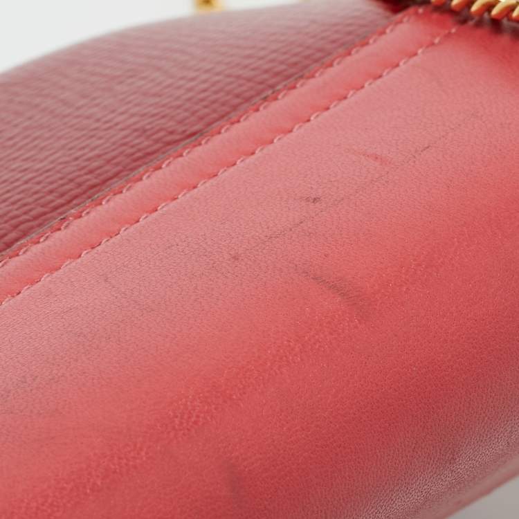 Pre Owned Chloé Red Leather Mini Drew Chian Shoulder Bag