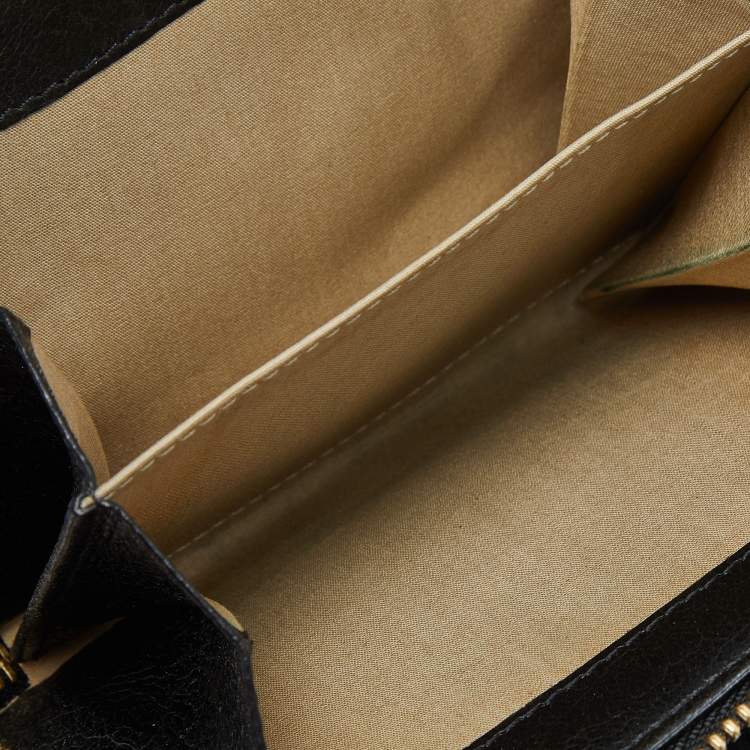 Pre Owned Chloe Black Leather Zip Compact Wallet