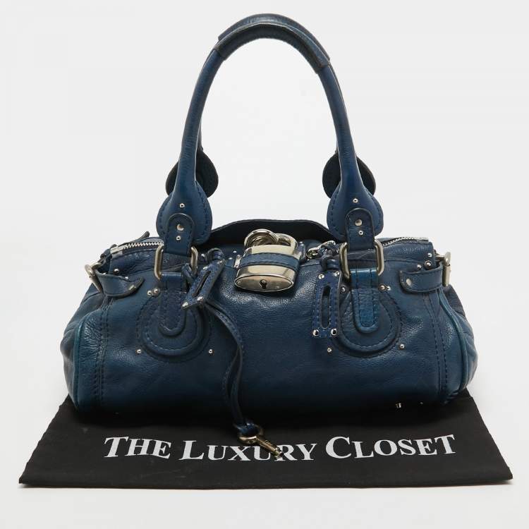 Pre Owned Chloe Blue Leather Medium Paddington Satchel