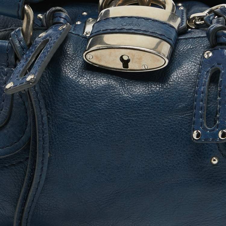 Pre Owned Chloe Blue Leather Medium Paddington Satchel
