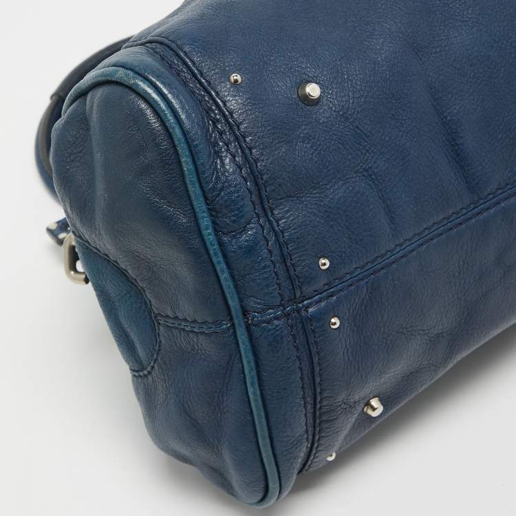 Pre Owned Chloe Blue Leather Medium Paddington Satchel