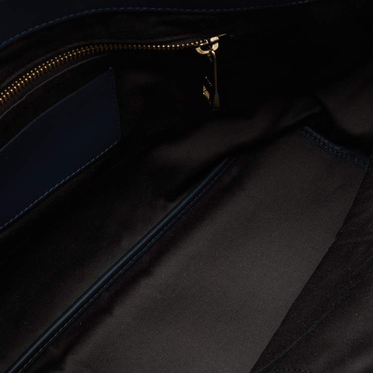 Pre Owned Chloe Two Tone Blue Leather Large Baylee Tote