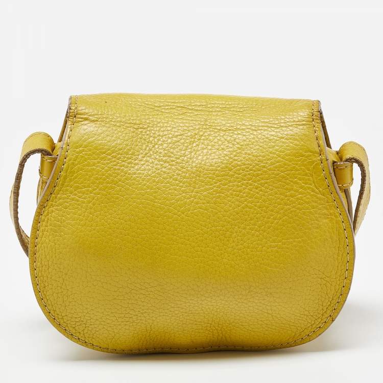 Pre Owned Chloe Yellow Leather Small Marcie Crossbody Bag