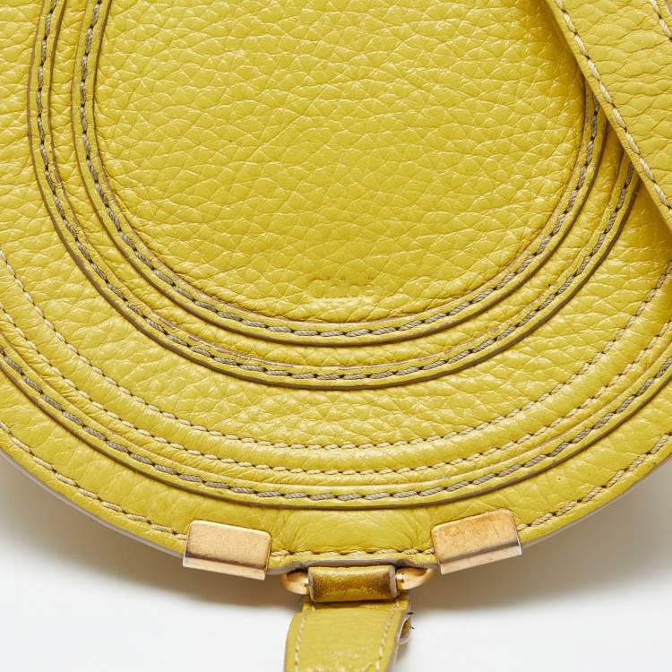 Pre Owned Chloe Yellow Leather Small Marcie Crossbody Bag