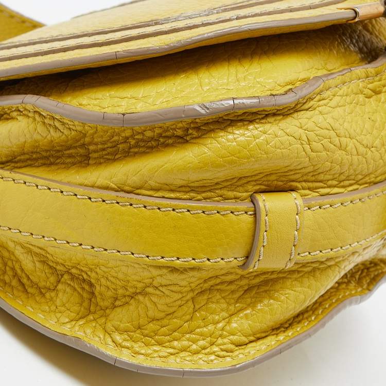 Pre Owned Chloe Yellow Leather Small Marcie Crossbody Bag