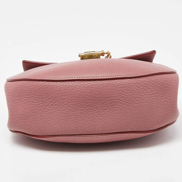 Pre Owned Chloe Pink Leather Medium Drew Shoulder Bag