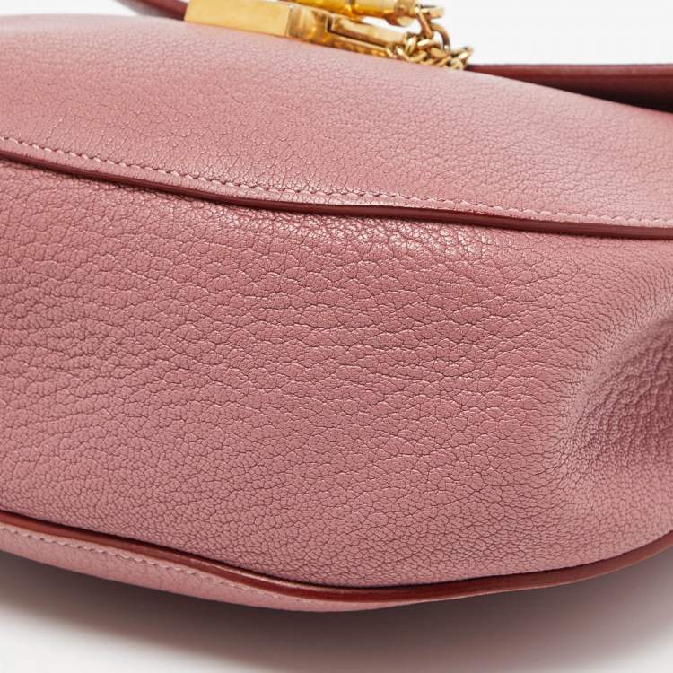 Pre Owned Chloe Pink Leather Medium Drew Shoulder Bag