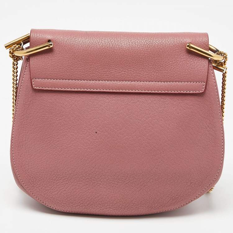 Pre Owned Chloe Pink Leather Medium Drew Shoulder Bag