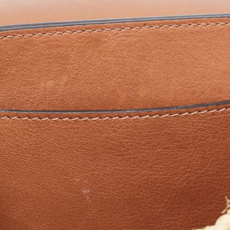 مملوكة مسبقًا Chloe Beige/Tan Raffia and Leather Medium Drew Shoulder Bag