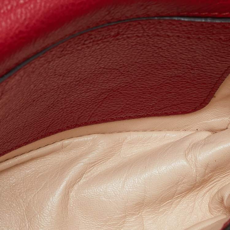 Pre Owned Chloe Red Leather Mini Elsie Crossbody Bag