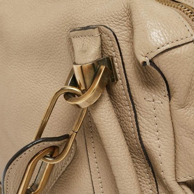 Pre Owned Chloe Beige Leather Medium Paraty Satchel
