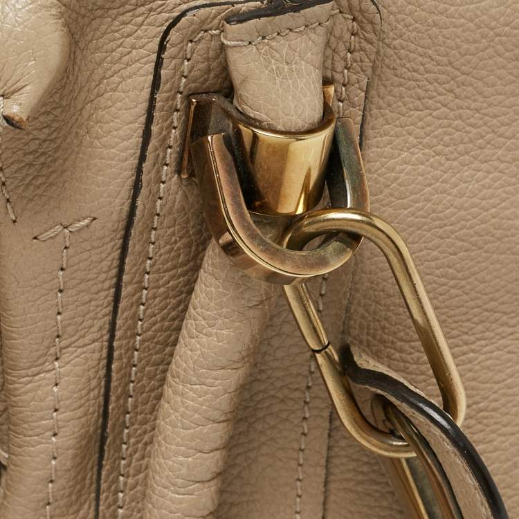 Pre Owned Chloe Beige Leather Medium Paraty Satchel