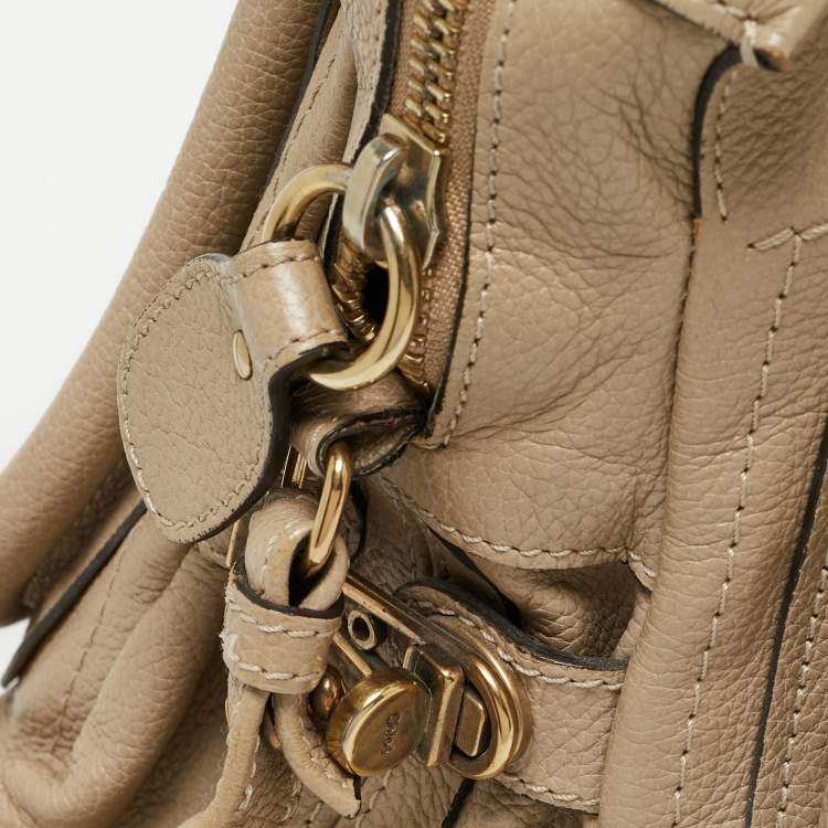 Pre Owned Chloe Beige Leather Medium Paraty Satchel