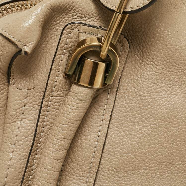 Pre Owned Chloe Beige Leather Medium Paraty Satchel