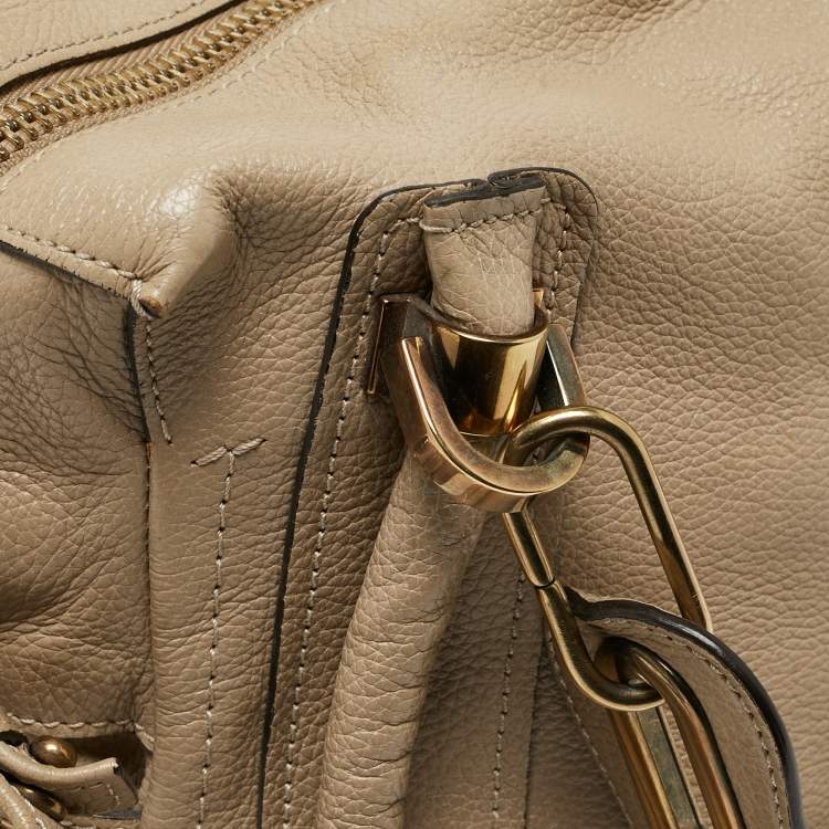 Pre Owned Chloe Beige Leather Medium Paraty Satchel