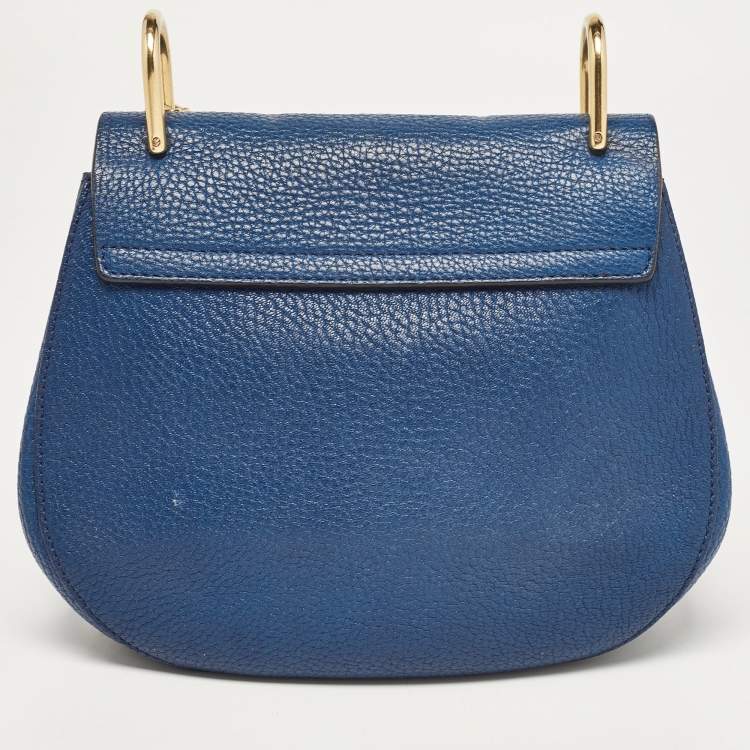 Pre Owned Chloe Blue Leather Medium Drew Shoulder Bag