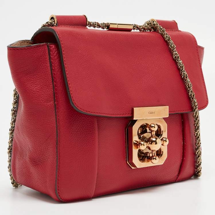 مملوكة مسبقًا Chloe Red Leather Small Elsie Shoulder Bag