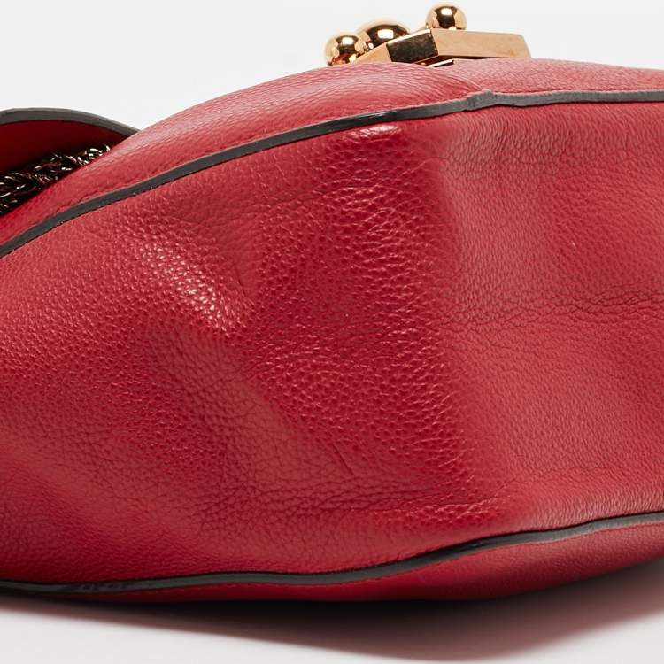 مملوكة مسبقًا Chloe Red Leather Small Elsie Shoulder Bag