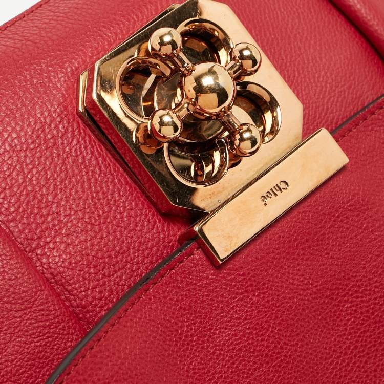 مملوكة مسبقًا Chloe Red Leather Small Elsie Shoulder Bag