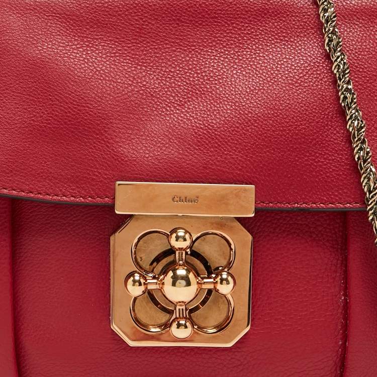 مملوكة مسبقًا Chloe Red Leather Small Elsie Shoulder Bag