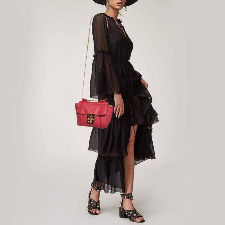 مملوكة مسبقًا Chloe Red Leather Small Elsie Shoulder Bag