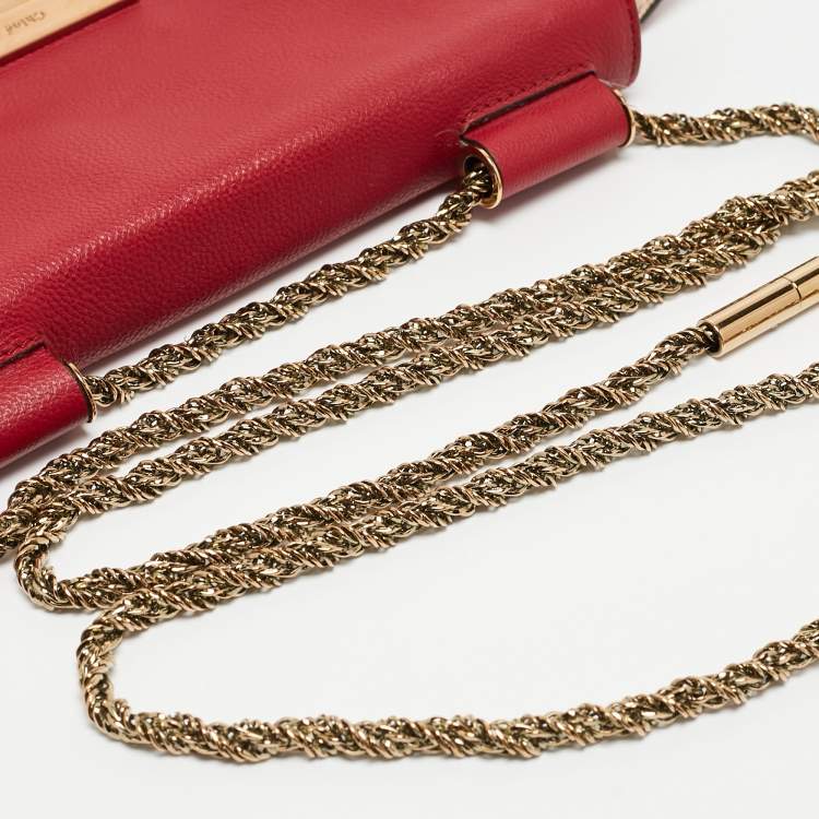 مملوكة مسبقًا Chloe Red Leather Small Elsie Shoulder Bag