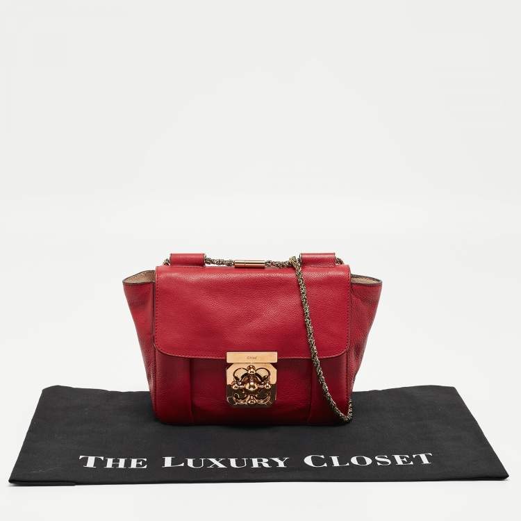 مملوكة مسبقًا Chloe Red Leather Small Elsie Shoulder Bag