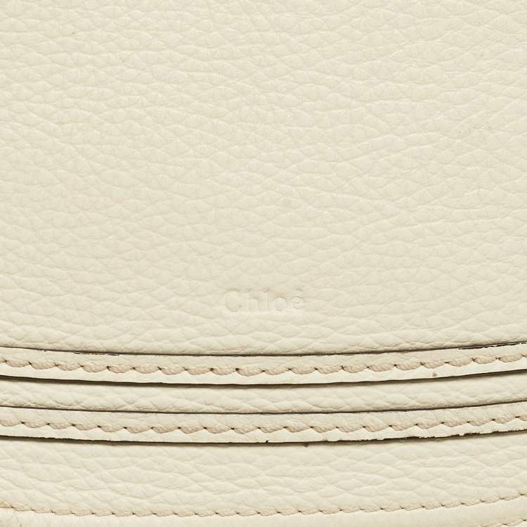 Pre Owned Chloe Beige/Cream Straw and Leather Medium Marcie Basket Bag