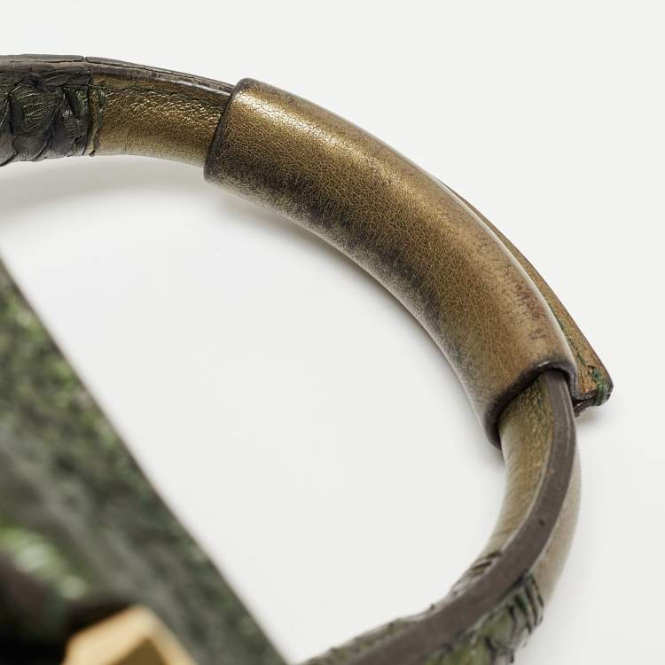 Pre Owned Chloe Green Python and Leather Ethel Tote
