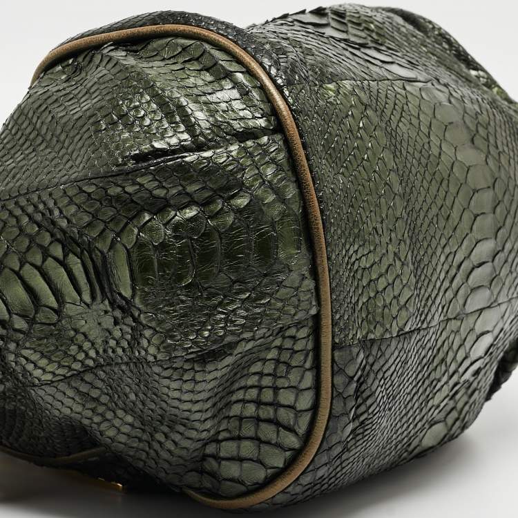 Pre Owned Chloe Green Python and Leather Ethel Tote